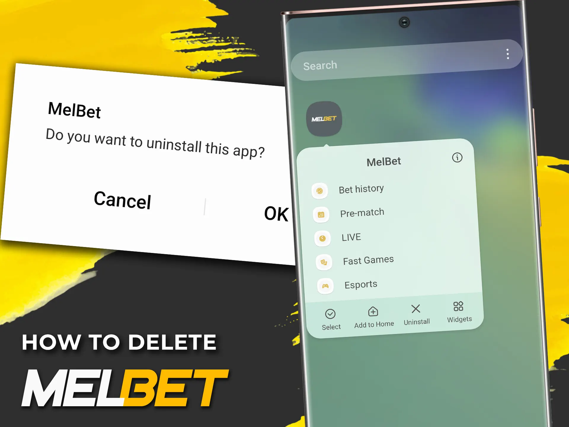 Learn how to delete the Melbet online app if necessary.