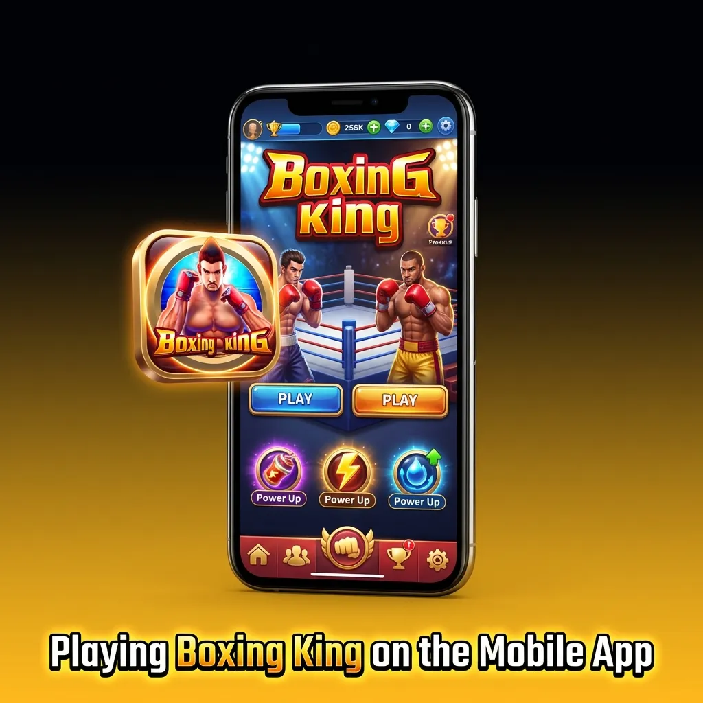 Boxing King mobile app interface showing smooth gameplay on smartphone with deposit and withdrawal options